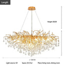 Luxury gold crystal chandelier living room branching droplet light
