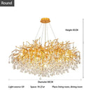 Luxury gold crystal chandelier living room branching droplet light
