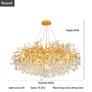 Luxury gold crystal chandelier living room branching droplet light