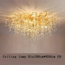 Luxury gold crystal chandelier living room branching droplet light