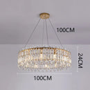 Modern gold crystal chandelier living room pendant light