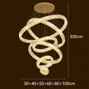 Modern gold multi tier crystal chandelier living room pendant light
