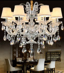 Luxury modern silver crystal chandelier living room light fixture