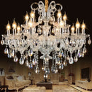 Luxury modern silver crystal chandelier living room light fixture