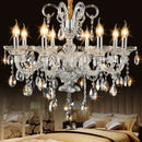 Luxury modern silver crystal chandelier living room light fixture