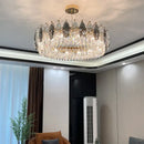 Luxury gold and gray crystal chandelier living room lighting