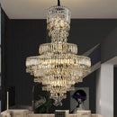 Modern luxury multi tiered crystal chandelier living room lighting