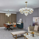 Decorbites crystal chandelier gold glass prism lamp for living room