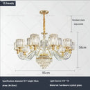 Decorbites crystal chandelier gold glass prism lamp for living room