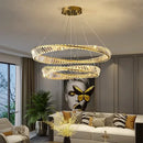 Golden spiral decorbites crystal chandelier for living room