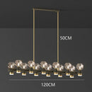 Decorbites crystal chandelier gold linear dining room globe light