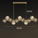 Modern gold crystal chandelier dining room glass bulb pendant light