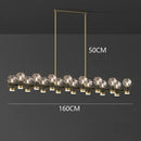 Decorbites crystal chandelier gold linear dining room globe light