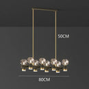 Decorbites crystal chandelier gold linear dining room globe light