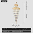 DecorBites™ Crystal Chandelier: Luxury Spiral Staircase Pendant Light for Duplex Hollow Loft