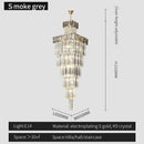 DecorBites™ Crystal Chandelier: Luxury Spiral Staircase Pendant Light for Duplex Hollow Loft