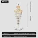 DecorBites™ Crystal Chandelier: Luxury Spiral Staircase Pendant Light for Duplex Hollow Loft