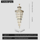 DecorBites™ Crystal Chandelier: Luxury Spiral Staircase Pendant Light for Duplex Hollow Loft