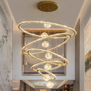 DecorBites™ Crystal Chandelier: Luxury Stair Pendant Light for Living Room, Ceiling & Indoor Lighting