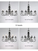 DecorBites™ Crystal Chandelier: Modern Black E14 Candle Pendent Lamp for Living Room