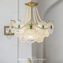 DecorBites™ Crystal Chandelier: Modern Chic Pearl Light for Elegant Home Decor