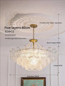 DecorBites™ Crystal Chandelier: Modern Chic Pearl Light for Elegant Home Decor