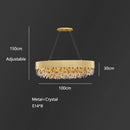 DecorBites™ Crystal Chandelier: Modern Circular Design for Living Room, Lobby, Kitchen Island.