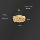 DecorBites™ Crystal Chandelier: Modern Circular Design for Living Room, Lobby, Kitchen Island.