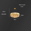 DecorBites™ Crystal Chandelier: Modern Circular Design for Living Room, Lobby, Kitchen Island.