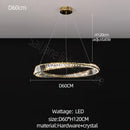 Modern gold double ring decorbites crystal chandelier living room