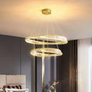 Modern gold double ring decorbites crystal chandelier living room