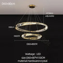 Modern gold double ring decorbites crystal chandelier living room