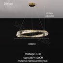 Modern gold double ring decorbites crystal chandelier living room