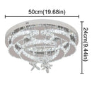 DecorBites™ Crystal Chandelier: Modern Dimmable LED Pendant Light for Living & Dining Rooms