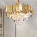 Modern gold crystal chandelier for dining room geometric design