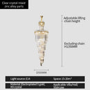 DecorBites™ Crystal Chandelier: Modern Duplex Villa Hall Light Luxury Rotating Hollow Strip Crystal
