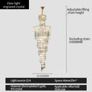 DecorBites™ Crystal Chandelier: Modern Duplex Villa Hall Light Luxury Rotating Hollow Strip Crystal