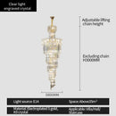 DecorBites™ Crystal Chandelier: Modern Duplex Villa Hall Light Luxury Rotating Hollow Strip Crystal
