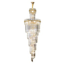 DecorBites™ Crystal Chandelier: Modern Duplex Villa Hall Light Luxury Rotating Hollow Strip Crystal