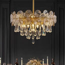 Modern gold petal crystal chandelier dining room pendant light