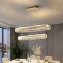 Modern gold double ring decorbites crystal chandelier for dining room