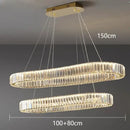 Modern gold double ring decorbites crystal chandelier for dining room