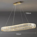 Modern gold double ring decorbites crystal chandelier for dining room