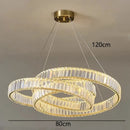 Modern gold double ring decorbites crystal chandelier dining room