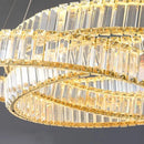 Modern gold double ring decorbites crystal chandelier dining room