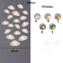 Modern shell glass decorbites crystal chandelier for living room