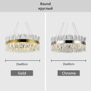 DecorBites™ Crystal Chandelier: Modern LED Chrome Gold Lighting for Living Room Bedroom Kitchen