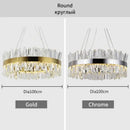 DecorBites™ Crystal Chandelier: Modern LED Chrome Gold Lighting for Living Room Bedroom Kitchen