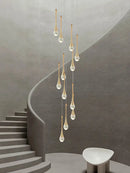 Modern gold decorbites crystal chandelier for living room staircase