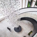 DecorBites™ Crystal Chandelier: Modern LED Lighting Fixture for Staircase, Hallway, Lobby
